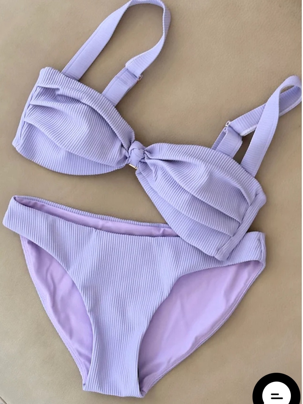 LOU Swim Ellie lilac ribbed bikini set
